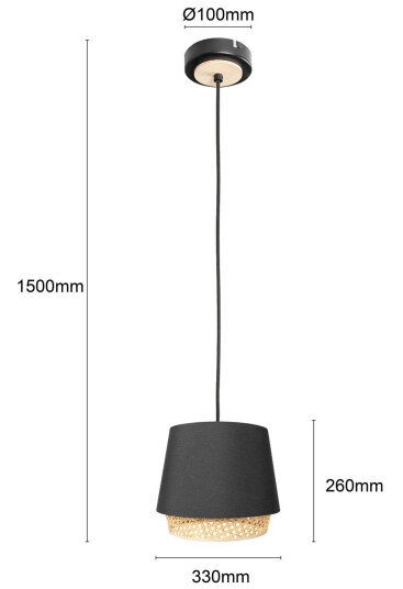 Lindby Ananya hengelampe 1 lyskilde metall tre