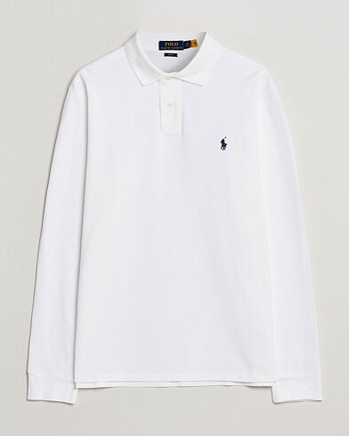 Polo Ralph Lauren Slim Fit Long Sleeve Polo White Polo Ralph Lauren Slim Fit Long Sleeve Polo White