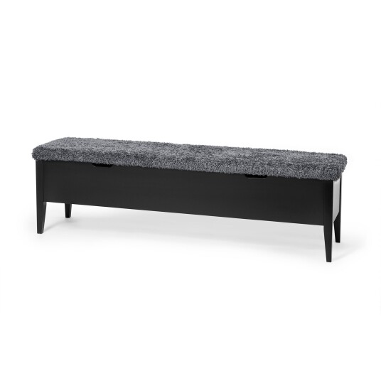 Torkelson Klinte benk 160 cm Svart lakeret/saueskinn 162 x 46 cm Svart Torkelson Klinte benk 160 cm Svart lakeret/saueskinn 162 x 46 cm Svart