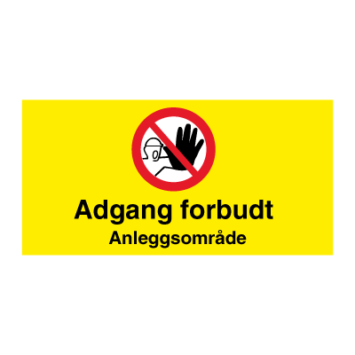 Jo Safety HMS Byggeplasskilt: Adgang forbudt 330 x 660 mm 6301010