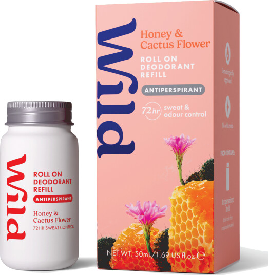 Wild Roll On Antiperspirant Honey & Cactusflower Refill 50 ml Wild Roll On Antiperspirant Honey & Cactusflower Refill 50 ml