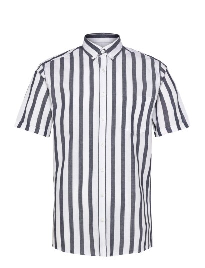 Lindbergh Striped Cotton/Linen Shirt S/Sstriped Cotton/Linen Shirt S/S Multi/patterned XXL Lindbergh Striped Cotton/Linen Shirt S/Sstriped Cotton/Linen Shirt S/S Multi/patterned XXL