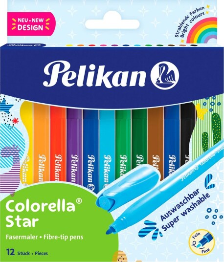 Pelikan Colorella Star Fiberpenn 12 Stk