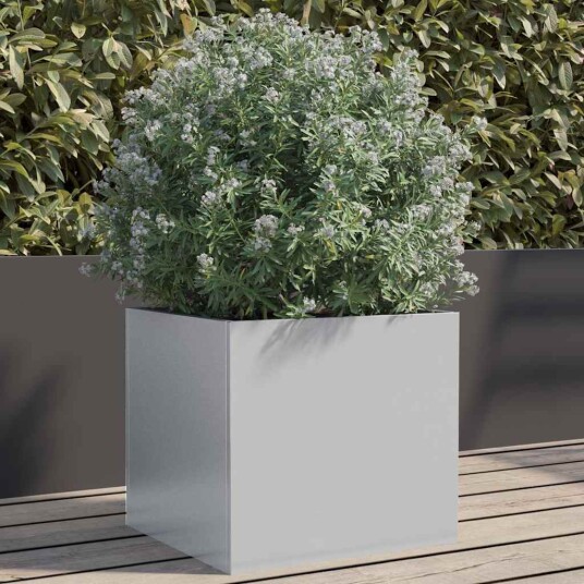 Plantekasse sølv 32x30x29 cm rustfritt stål