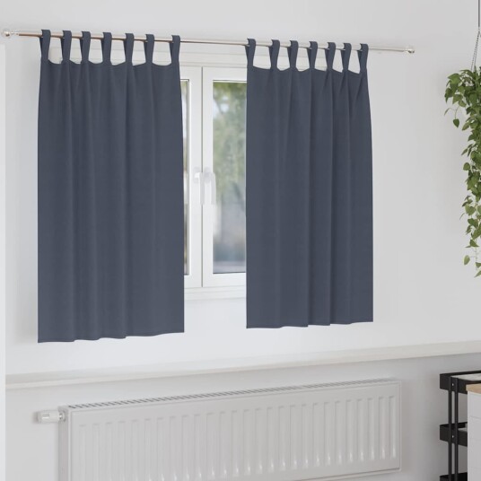 Gardiner med gardiner 2 pcs Antrasitt 140x140cm Polyester