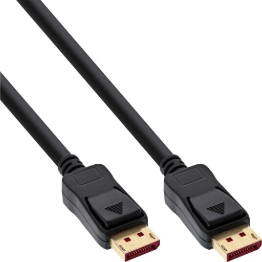 Inline Displayport Kabel Displayport M Til Displayport M Displayport 1.4 2.0M Støtter 8K 60 Hz 7680 X 4320 Svart Pakke Med 25 B 17202P