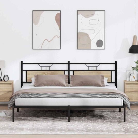  Sengeramme uten madrass sonoma eik 193x203 cm konstruert tre