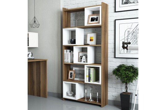 Bokhylle Amtorp 80 cm Hvit|Brun Bokhylle Amtorp 80 cm Hvit|Brun