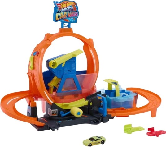 Hot Wheels City Mega Loop Car Wash Bilvask Med Color Shifters-Bil Hot Wheels City Mega Loop Car Wash Bilvask Med Color Shifters-Bil