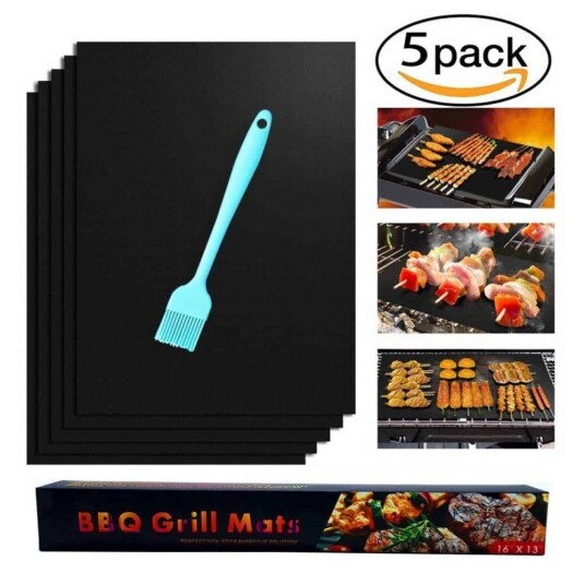 5 -pakk grillmatte - gjenbrukbar ikke -pinne 40x33cm 5 -pakk grillmatte - gjenbrukbar ikke -pinne 40x33cm