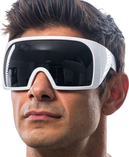 Chaks Festivalbriller Cyber Hvit med Speilvisir One size 14076-00