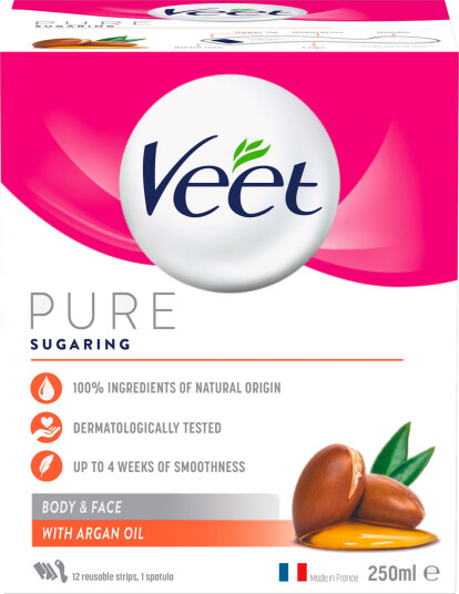 Veet Pure Hårfjerning Sugaring Warm Wax Argan Oil Kropp og ansikt Veet Pure Hårfjerning Sugaring Warm Wax Argan Oil Kropp og ansikt