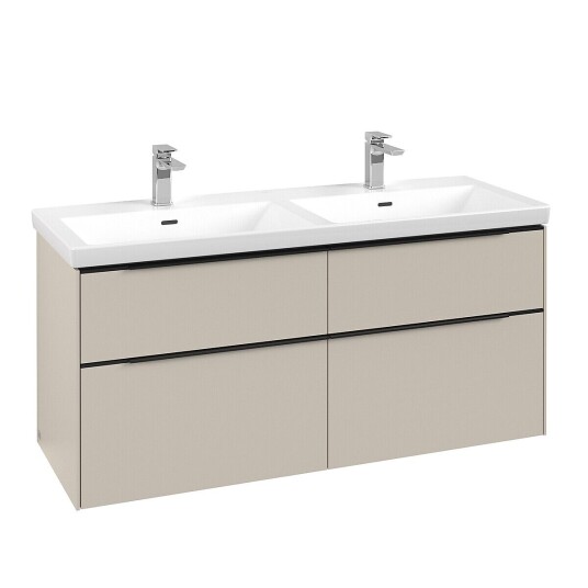 Villeroy & Boch Subway 3.0 Servantskap m/4 skuffer 1272x576x478 mm Lys Grå Matt Villeroy & Boch Subway 3.0 Servantskap m/4 skuffer 1272x576x478 mm Lys Grå Matt