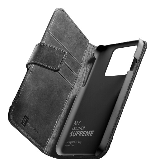 CellularLine Supreme Lommebokdeksel iPhone 14 Plus - Svart