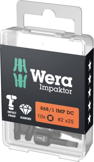 868/1 Imp Dc Innenvierkant Bits Impact868/1 Imp Dc # 2 X 25 Mm 10Er Pakke I Diy-Boks