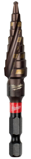 Milwaukee trinnbor shw 4-12mm 1mm trin shockwave step drill 4-12/1mm