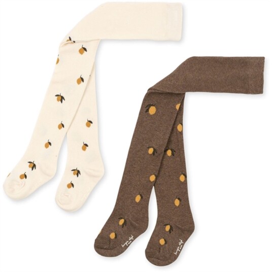 Konges Sløjd Jacquard Strømpebukse 2 Pakning Lemon 104 110 Konges Sløjd Jacquard Strømpebukse 2 Pakning Lemon 104 110