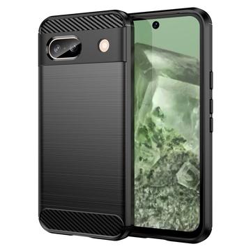 Google Pixel 8a Børstet TPU Deksel Karbonfiber Svart