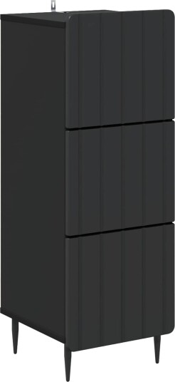 vidaXL Skuffeskap Svart 33 x 34,5 x 92 cm Konstruert tre