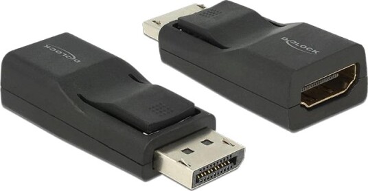 Delock DisplayPort til HDMI Adapter med 4K Støtte og Skjerming, Svart Delock DisplayPort til HDMI Adapter med 4K Støtte og Skjerming, Svart