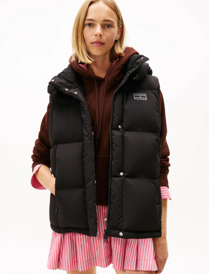 Tommy Jeans Tjw Alaska Grid Down Vest - Black - XS