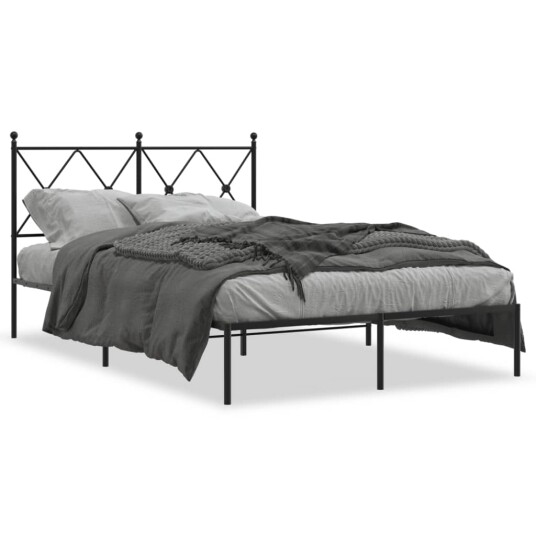  Sengeramme i metall med sengegavl svart 120x200 cm 8721012373846