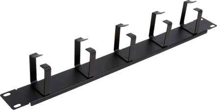 Deltaco kabelordner for 19" rack 5 metallbraketter 1U svart