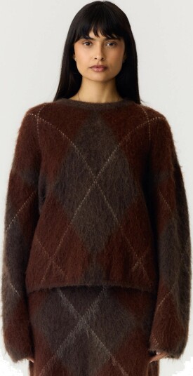 Y.A.S Argy Mohair Blend Strikkegenser Brun M