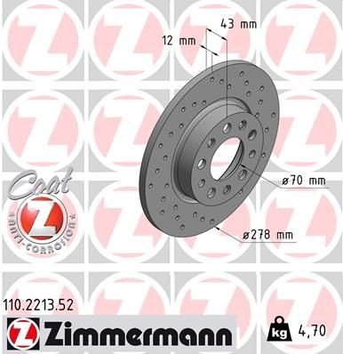 Bremseskive ZIMMERMANN 110.2213.52
