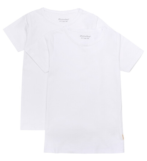 Minymo T skjorte 2 pack White 8 år 128 T skjorte Hvit