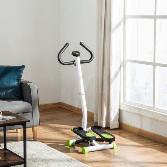 Grønn Fitness Stepper med LCD og håndtak Grønn Fitness Stepper med LCD og håndtak