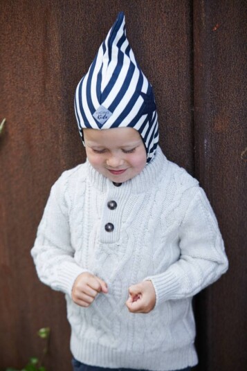 Mørk Blå Stripete Racing Kids Balaclava M/Stjerne (M) Mørk Blå Stripete Racing Kids Balaclava M/Stjerne (M)