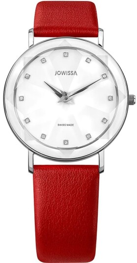 Jowissa Dameklokke J5.602.M Facet Hvit/Lær Ø30 mm Jowissa Dameklokke J5.602.M Facet Hvit/Lær Ø30 mm