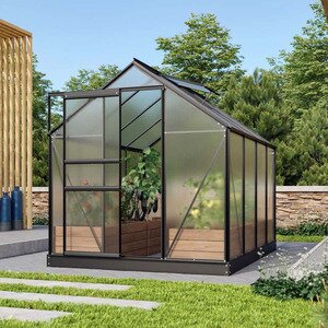 Vitavia Venus drivhus 5000 5 m2 polykarbonat svartlakkert aluminium