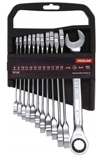 Proline Skrallenøkler, Sett Med 12 (8-19 Mm), Crv, Proline
