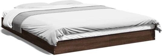 Sengeramme brun eik 150x200 cm konstruert tre 8721102598814