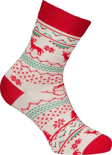 Alpacasocks&Co Winter Funny Kids Reindeer 1 Pack WHITE RED 28 30