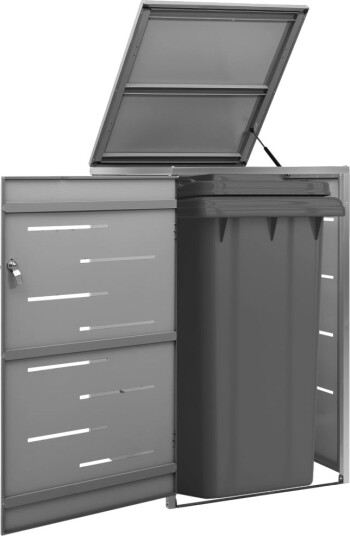 vidaXL Søppeldunkskur enkelt 69x77,5x115 cm rustfritt stål