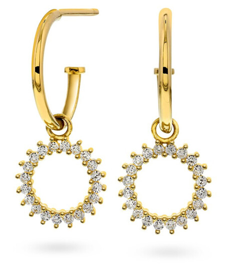 Pan Jewelry Øredobber i 585 gult gull med zirkonia Pan Jewelry Øredobber i 585 gult gull med zirkonia