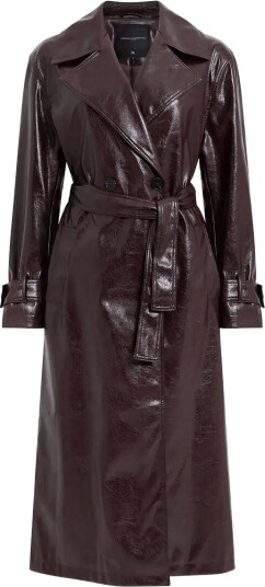 French Connection Athene Criunkle Pu Trench Burgundy M French Connection Athene Criunkle Pu Trench Burgundy M