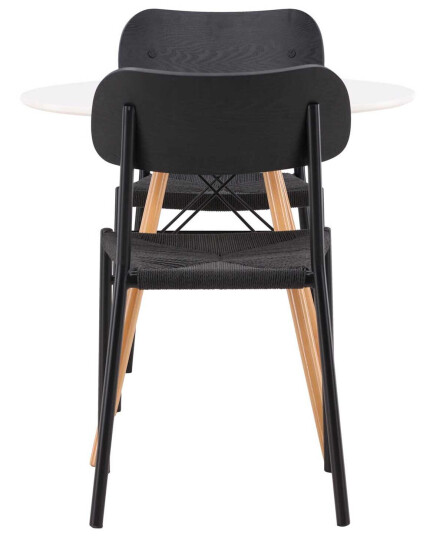 Venture Design Danburi & Polly spisegruppe Svart/hvit 2 stoler & bord 60 cm