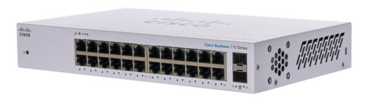 Cisco Business 110 Series 110-24T - Switch - Ikke-Styrt - 24 X 10/100/1000 + 2 X Kombo-Gigabit Sfp - Rackmonterbar, Stasjonær, Veggmonterbar