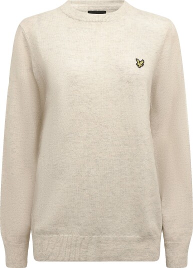 Lyle & Scott Lambswool Blend Crew Neck Jumper   WHITECAP GREY MARL   XS
