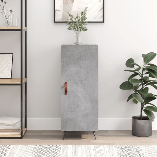vidaXL Skjenk betonggrå 34,5x34x90 cm konstruert tre vidaXL Skjenk betonggrå 34,5x34x90 cm konstruert tre