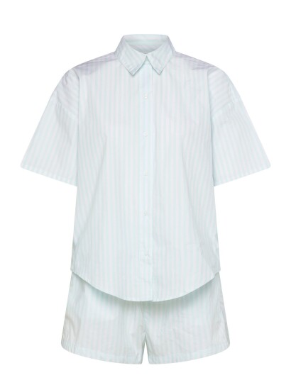 Calvin Klein S/S Shirt Short Set   Green   XL