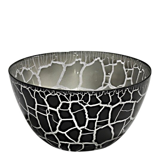 Nybro Crystal Croco skål 17 cm svart/sølv Nybro Crystal Croco skål 17 cm svart/sølv