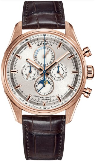 Zenith Herreklokke 18.2180.4003 01.C713 El Primero Sølvfarget/Lær