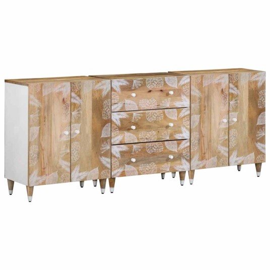 Skjenker 3 stk 60x33,5x75 cm heltre mango