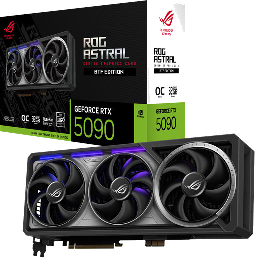 ASUS GeForce RTX 5090 ROG Astral BTF OC 32GB GDDR7 Grafikkort med PCI Express 5.0