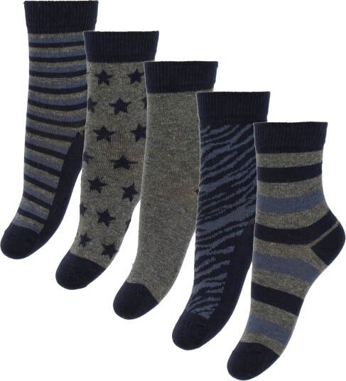 Minymo Sock W. Pattern (5-Pack) Grey 35-38 Minymo Sock W. Pattern (5-Pack) Grey 35-38